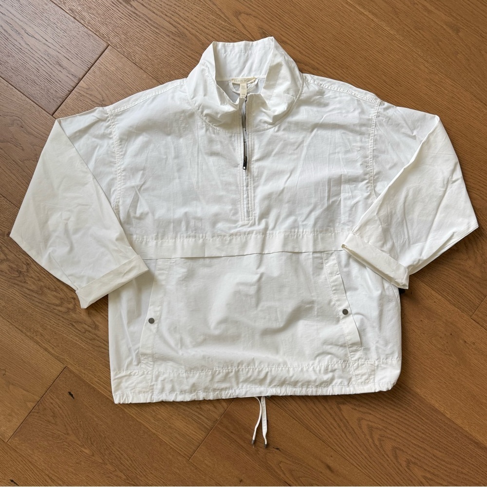 Eileen Fisher Minimalist Organic Cotton 1/2 Zip Pullover - White - Size M - NWT